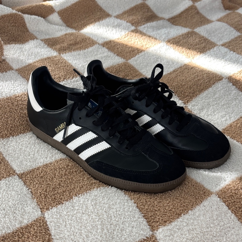 Adidas Men's Black and White Samba Sneakers